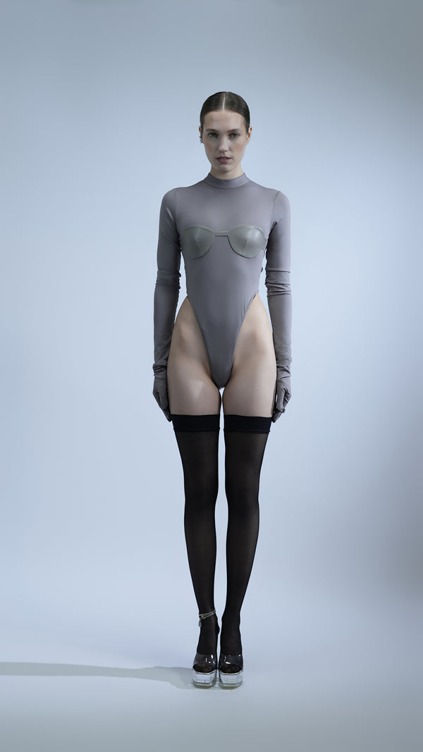 LILAC PANELLED BODYSUIT